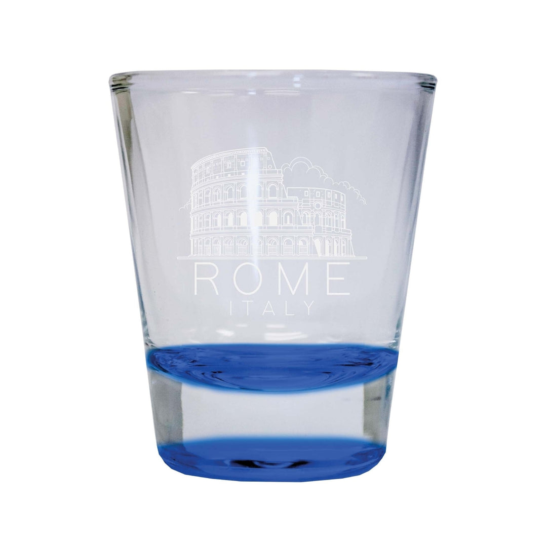 Rome Italy Souvenir 2 Ounce Engraved Shot Glass Round Image 3