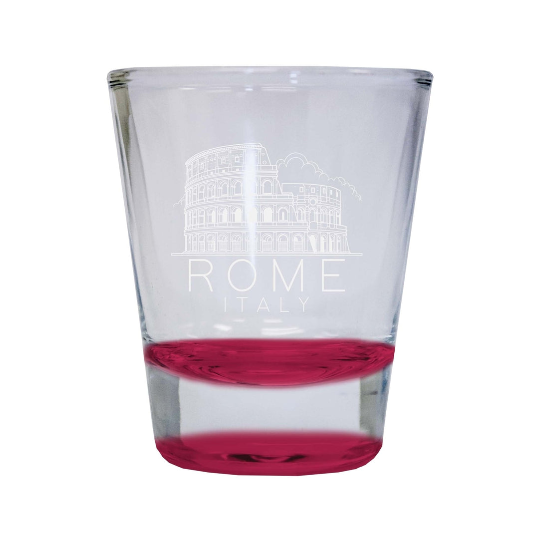 Rome Italy Souvenir 2 Ounce Engraved Shot Glass Round Image 4