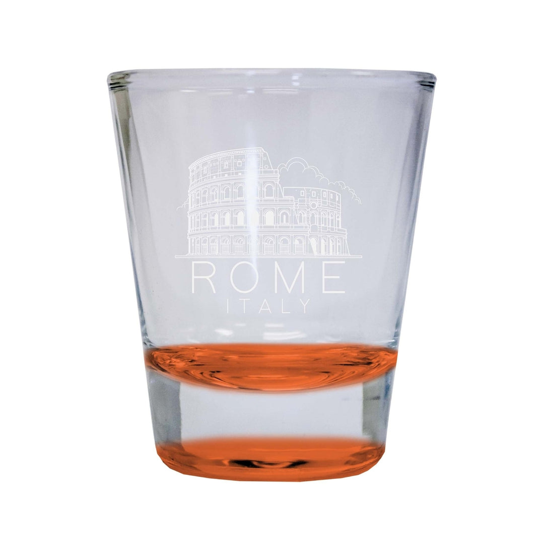 Rome Italy Souvenir 2 Ounce Engraved Shot Glass Round Image 4