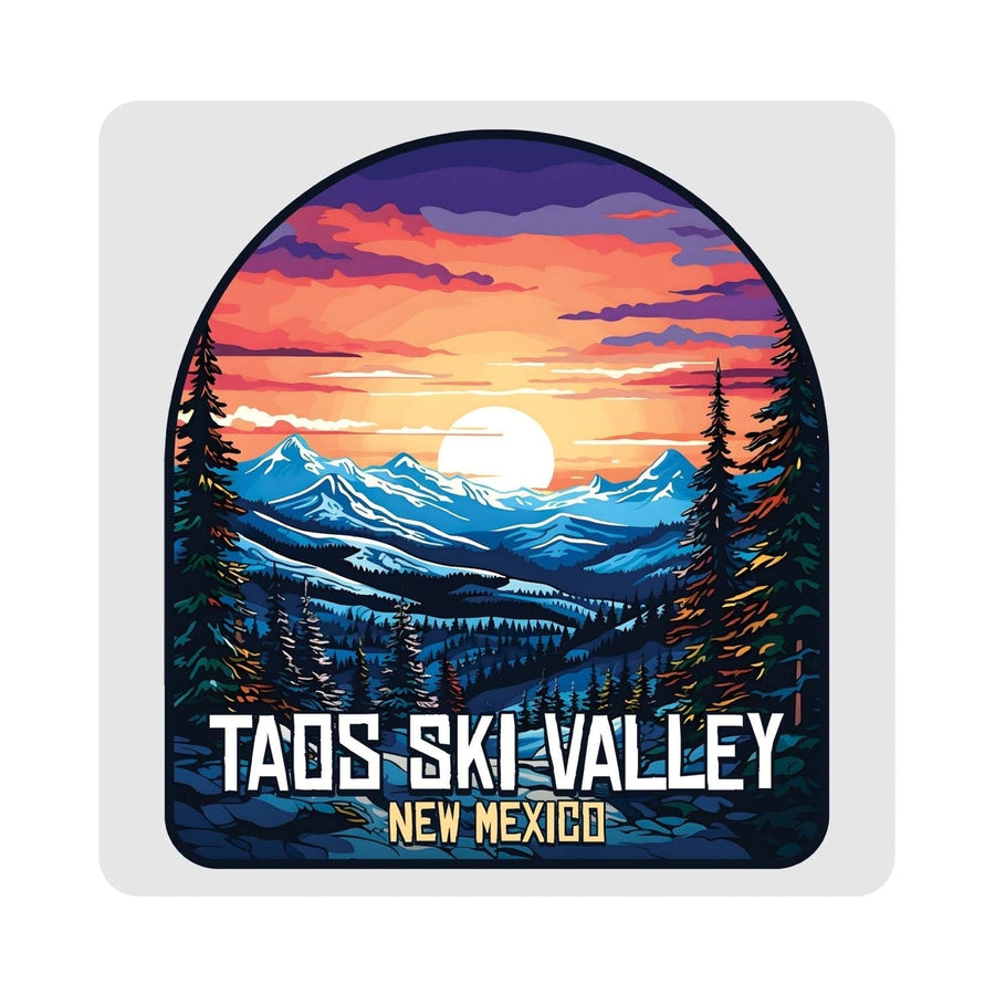 Taos Ski Valley Design B Souvenir 4x4-Inch Coaster Acrylic 4 Pack Image 1