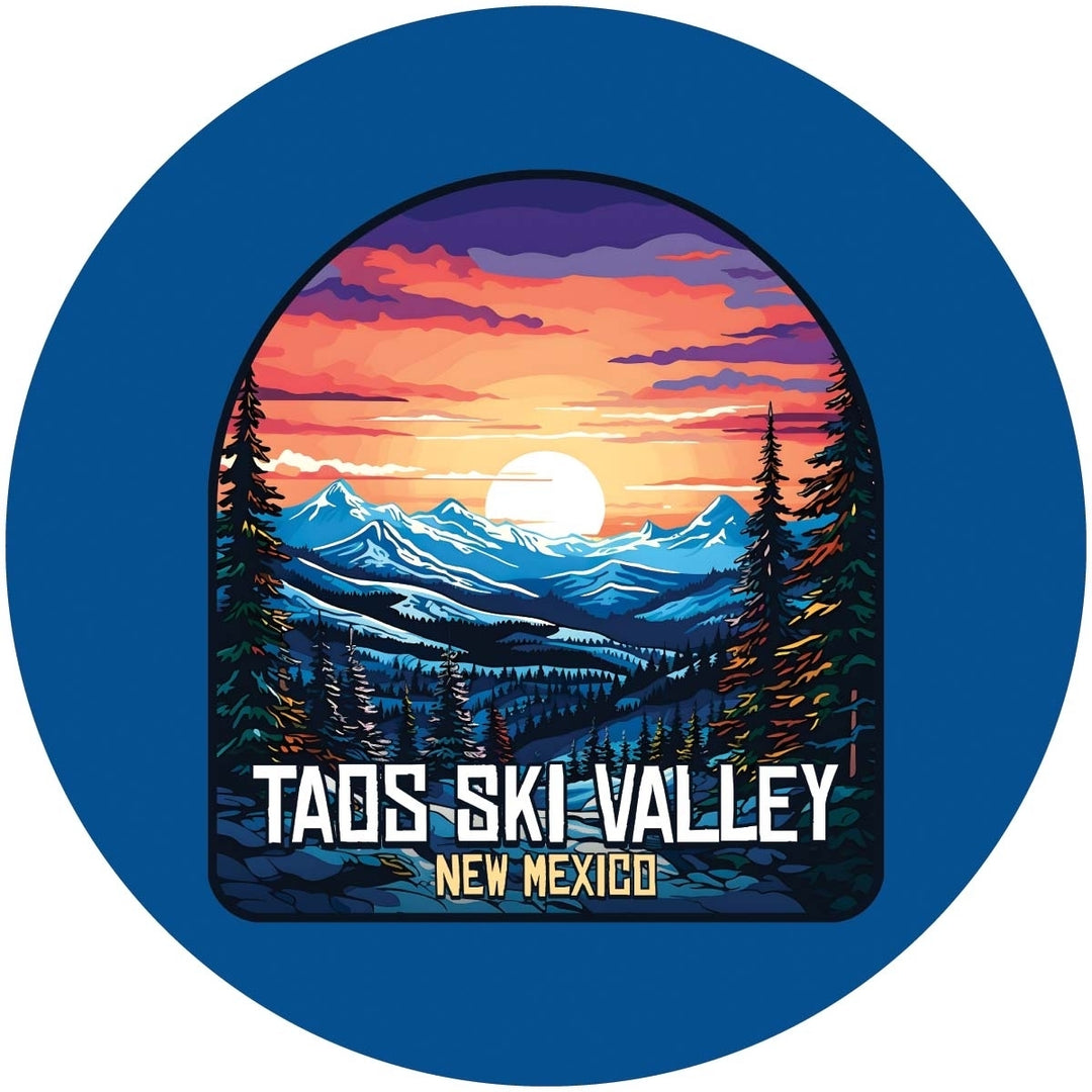 Taos Ski Valley Design B Souvenir Coaster Paper 4 Pack Image 1