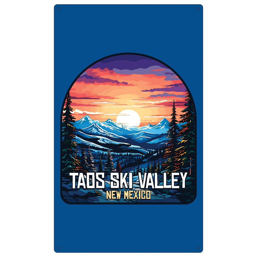 Taos Ski Valley Design B Souvenir Metal Sign 9 x 15 Image 1