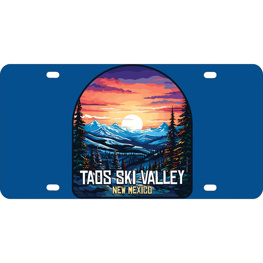 Taos Ski Valley Design B Souvenir Metal License Plate Image 1