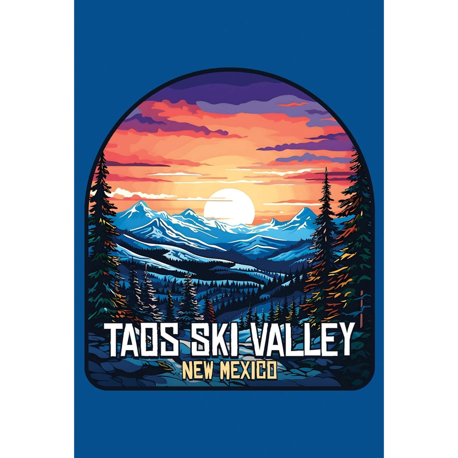 Taos Ski Valley Design B Souvenir Wood sign with frame 5x7 Image 1