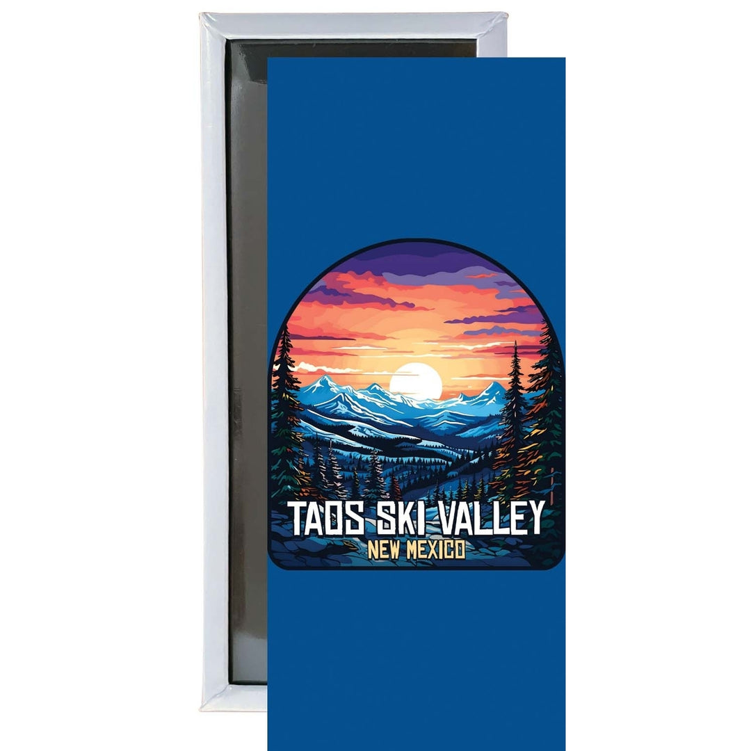 Taos Ski Valley Design B Souvenir Fridge Magnet 4.75 x 2 Inch Image 1