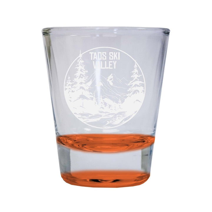 Taos Ski Valley Souvenir 2 Ounce Engraved Shot Glass Round Image 2