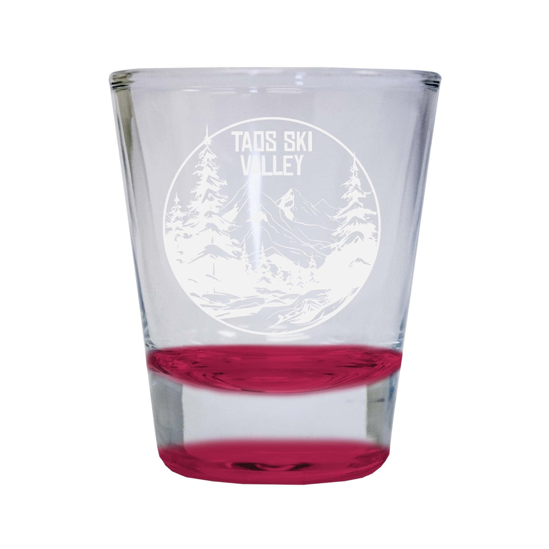 Taos Ski Valley Souvenir 2 Ounce Engraved Shot Glass Round Image 3