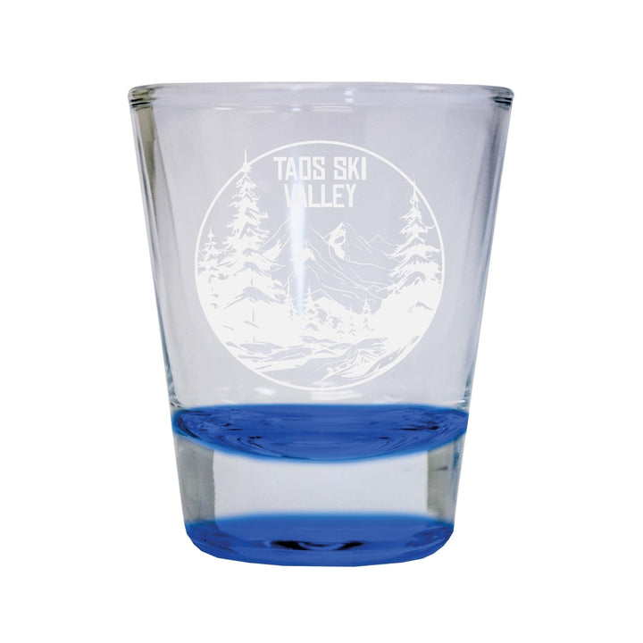 Taos Ski Valley Souvenir 2 Ounce Engraved Shot Glass Round Image 4