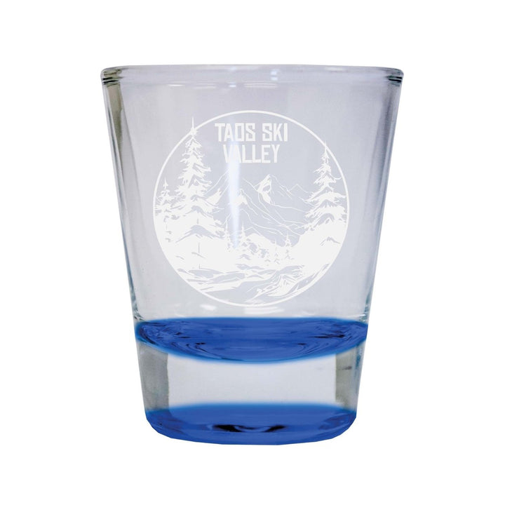 Taos Ski Valley Souvenir 2 Ounce Engraved Shot Glass Round Image 1