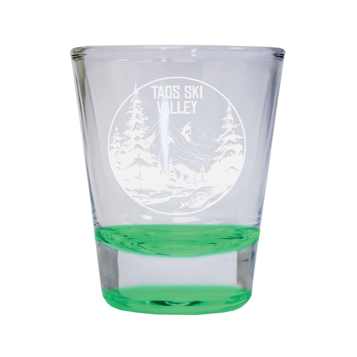 Taos Ski Valley Souvenir 2 Ounce Engraved Shot Glass Round Image 4