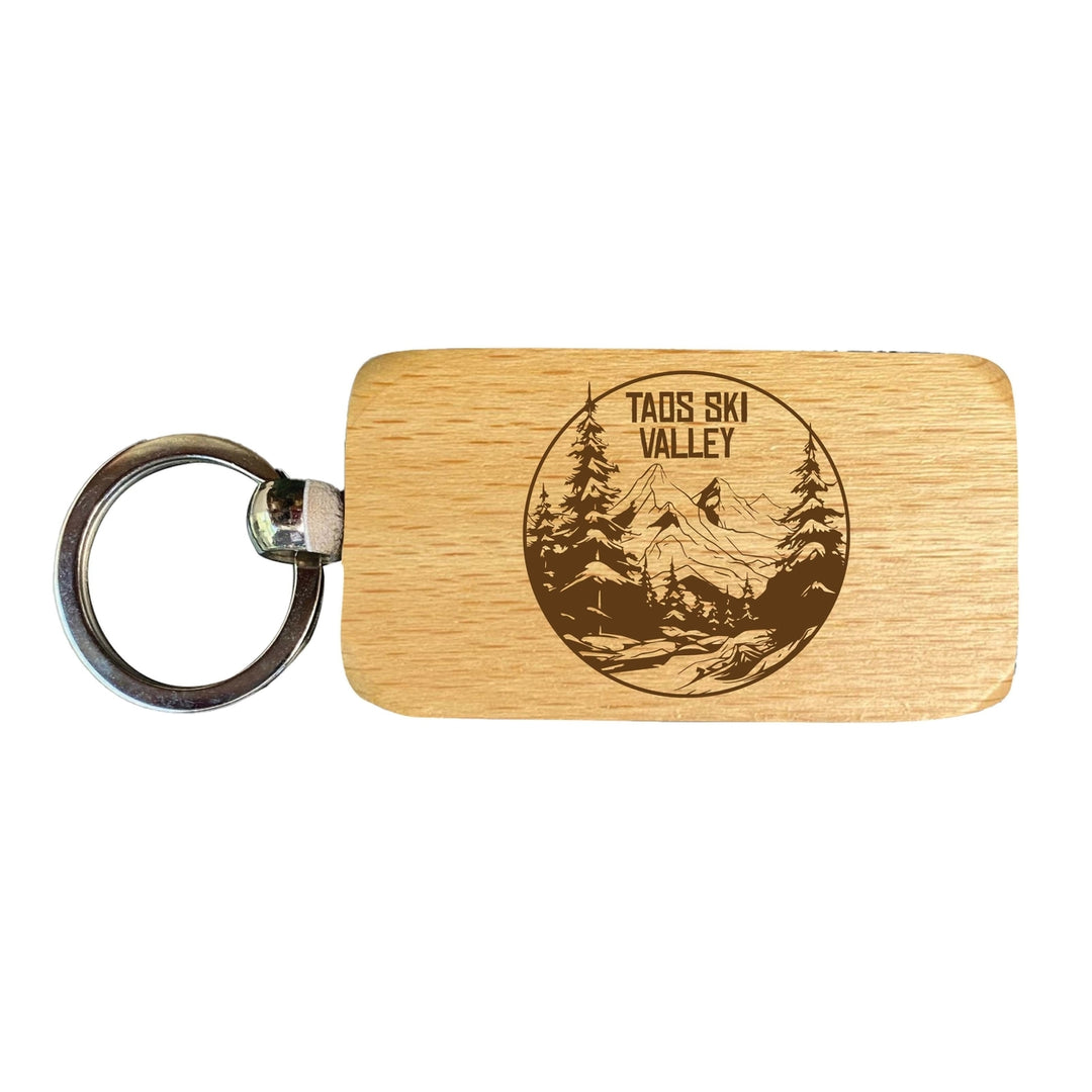 Taos Ski Valley Souvenir 2.5x1-Inch Souvenir Engraved Wooden Keychain Image 1