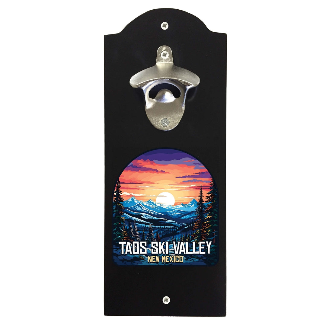 Taos Ski Valley Design B Souvenir Wall mounted bottle opener Image 1