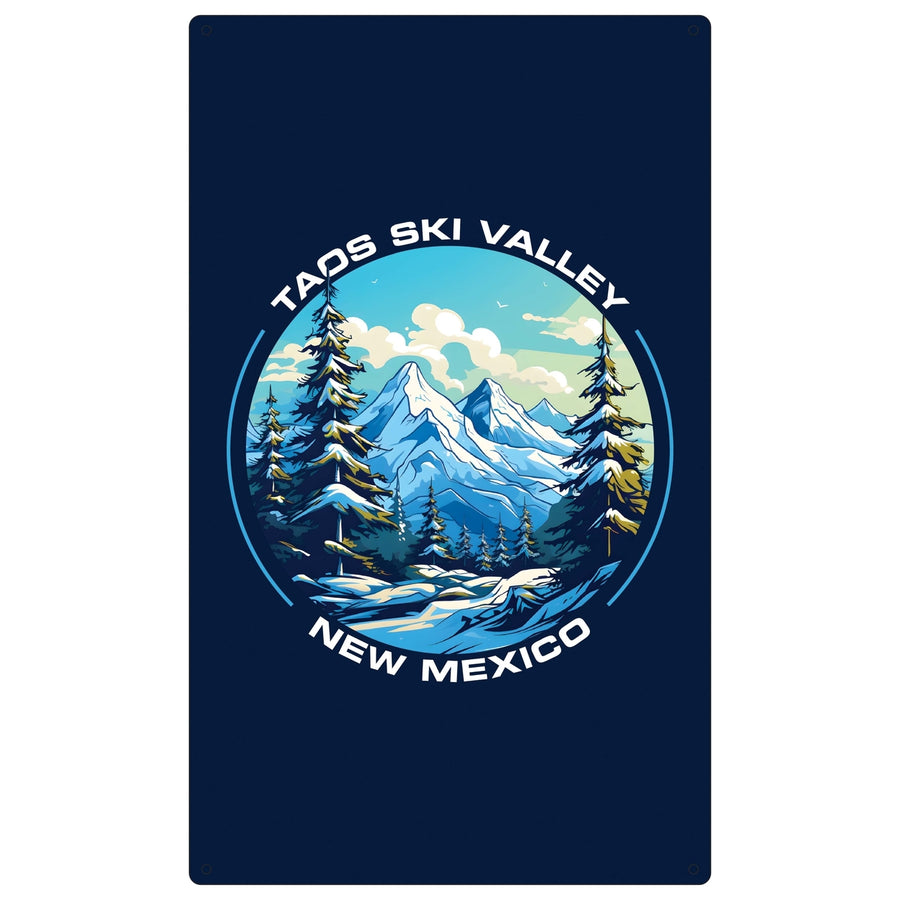 Taos Ski Valley Design A Souvenir Metal Sign 9 x 15 Image 1