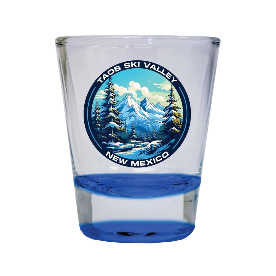 Taos Ski Valley Design A Souvenir 2 Ounce Shot Glass Round Image 1