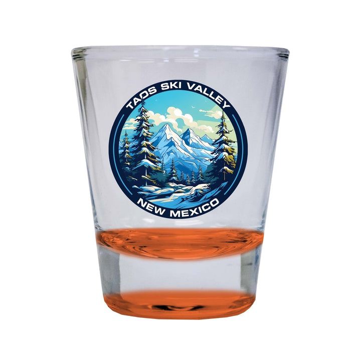 Taos Ski Valley Design A Souvenir 2 Ounce Shot Glass Round Image 2