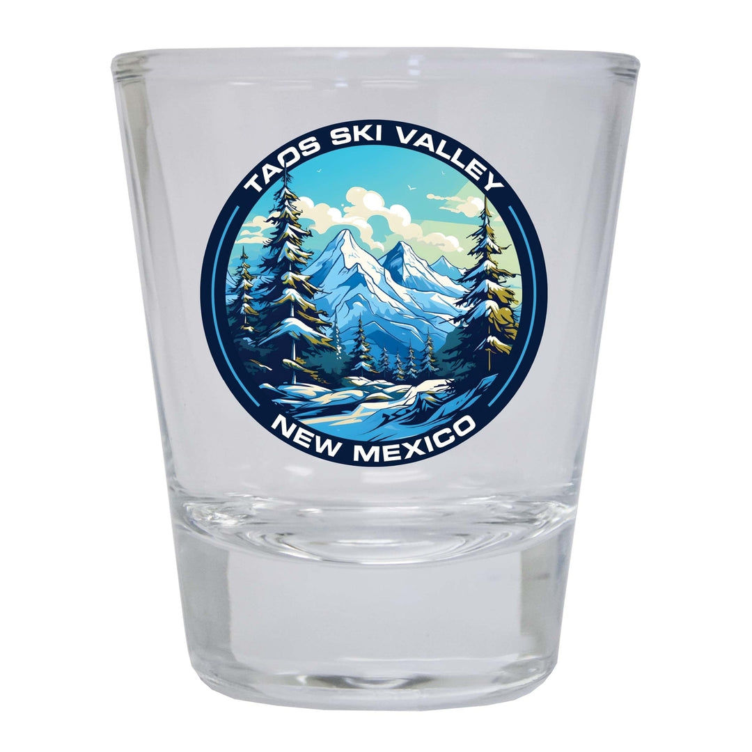 Taos Ski Valley Design A Souvenir 2 Ounce Shot Glass Round Image 3