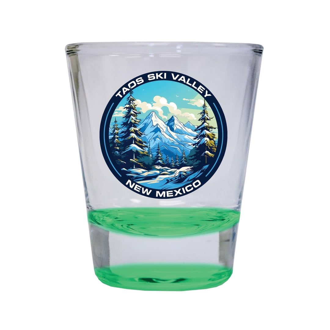 Taos Ski Valley Design A Souvenir 2 Ounce Shot Glass Round Image 4