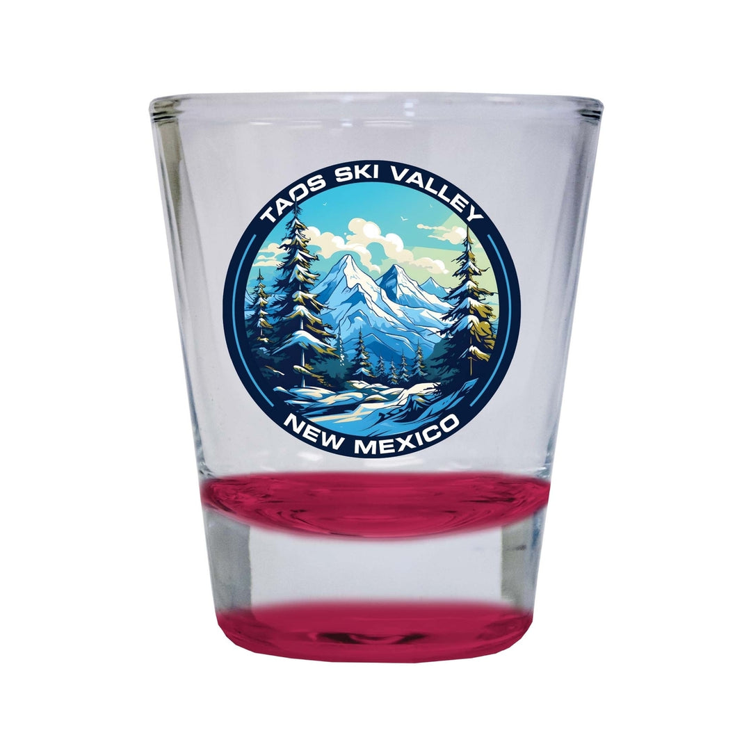 Taos Ski Valley Design A Souvenir 2 Ounce Shot Glass Round Image 4