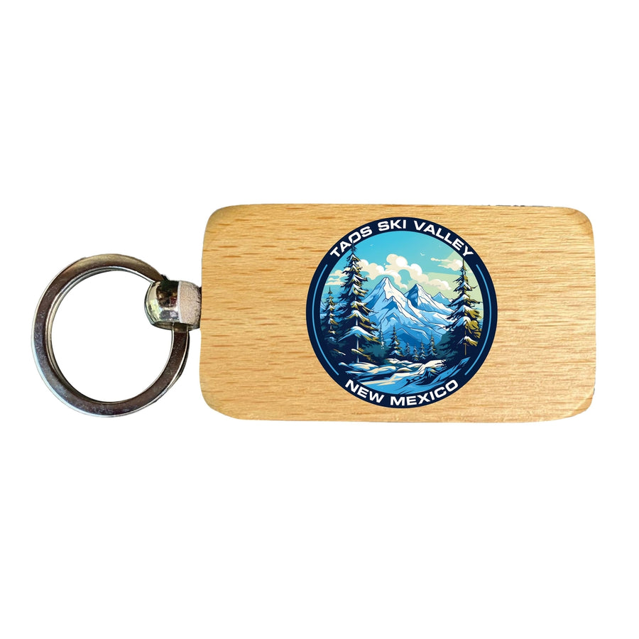 Taos Ski Valley Design A Souvenir 2.5x1-Inch Souvenir Wooden Keychain Image 1