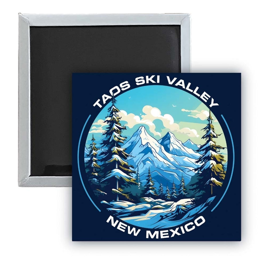 Taos Ski Valley Design A Souvenir 2.5 x 2.5-Inch Fridge Magnet Image 1