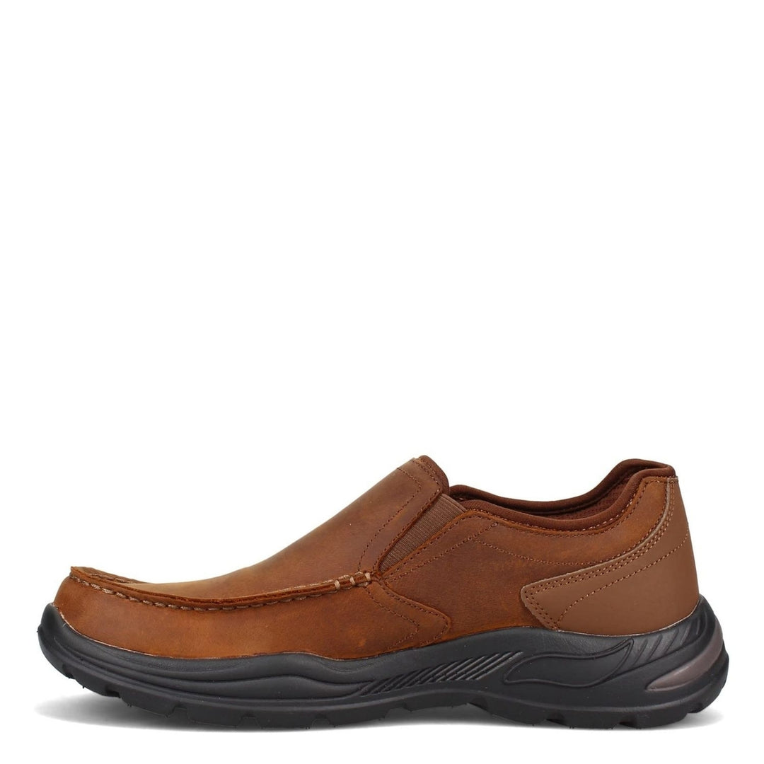 Skechers Mens Arch FIT Motley HUST Slipper BROWN Image 1