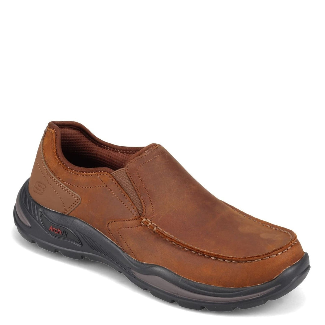 Skechers Mens Arch FIT Motley HUST Slipper BROWN Image 3