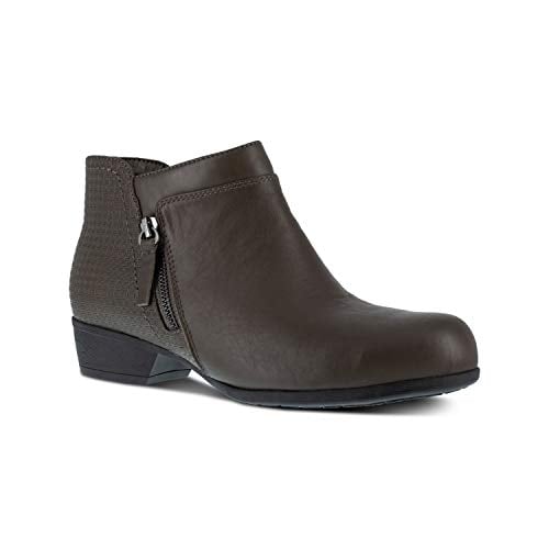 Rockport Works Womens Carly Alloy Toe Side-Zip Work Boot Charcoal - RK753 CHARCOAL Image 1