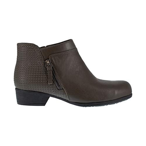 Rockport Works Womens Carly Alloy Toe Side-Zip Work Boot Charcoal - RK753 CHARCOAL Image 4