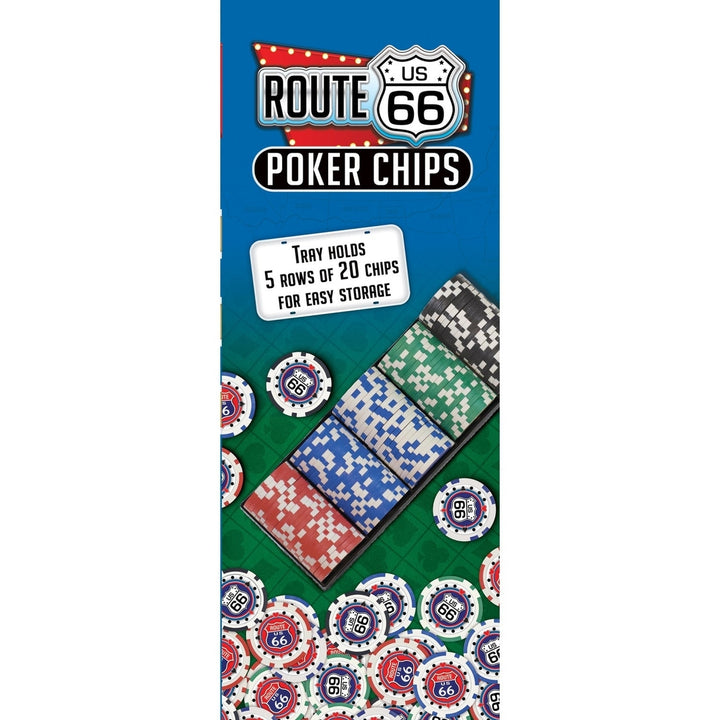 Route 66 Poker Chips Set 100 Casino-Style 11.5g Heavy Chips Black Tray Image 4