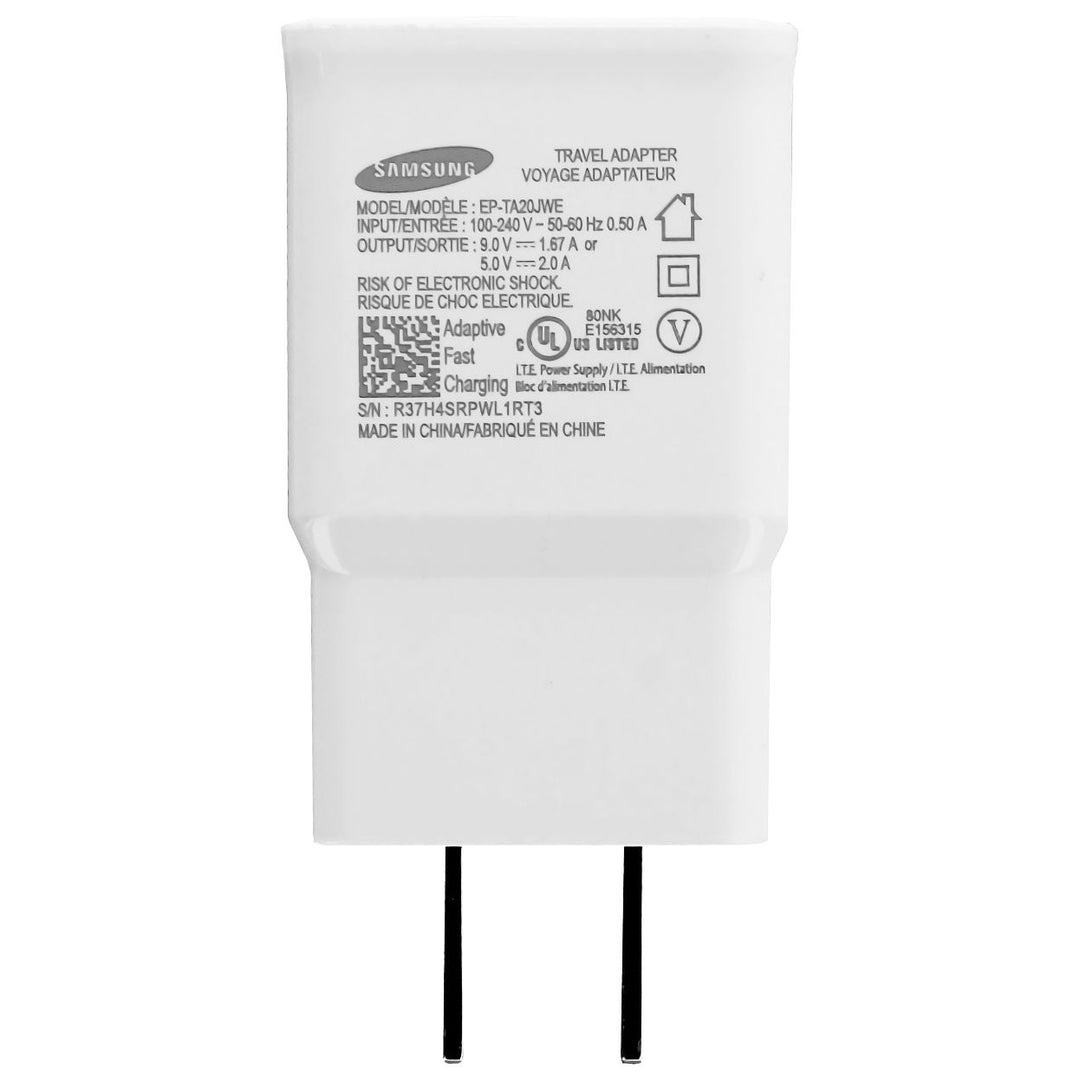 Samsung Fast Charging Single USB Wall Charger/Adapter - White (EP-TA20JWE) Image 3