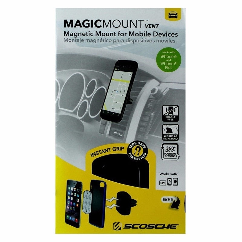 Scosche MagicMount Magnetic Vent Mount for Mobile Devices - Black MAGVM2 Image 1