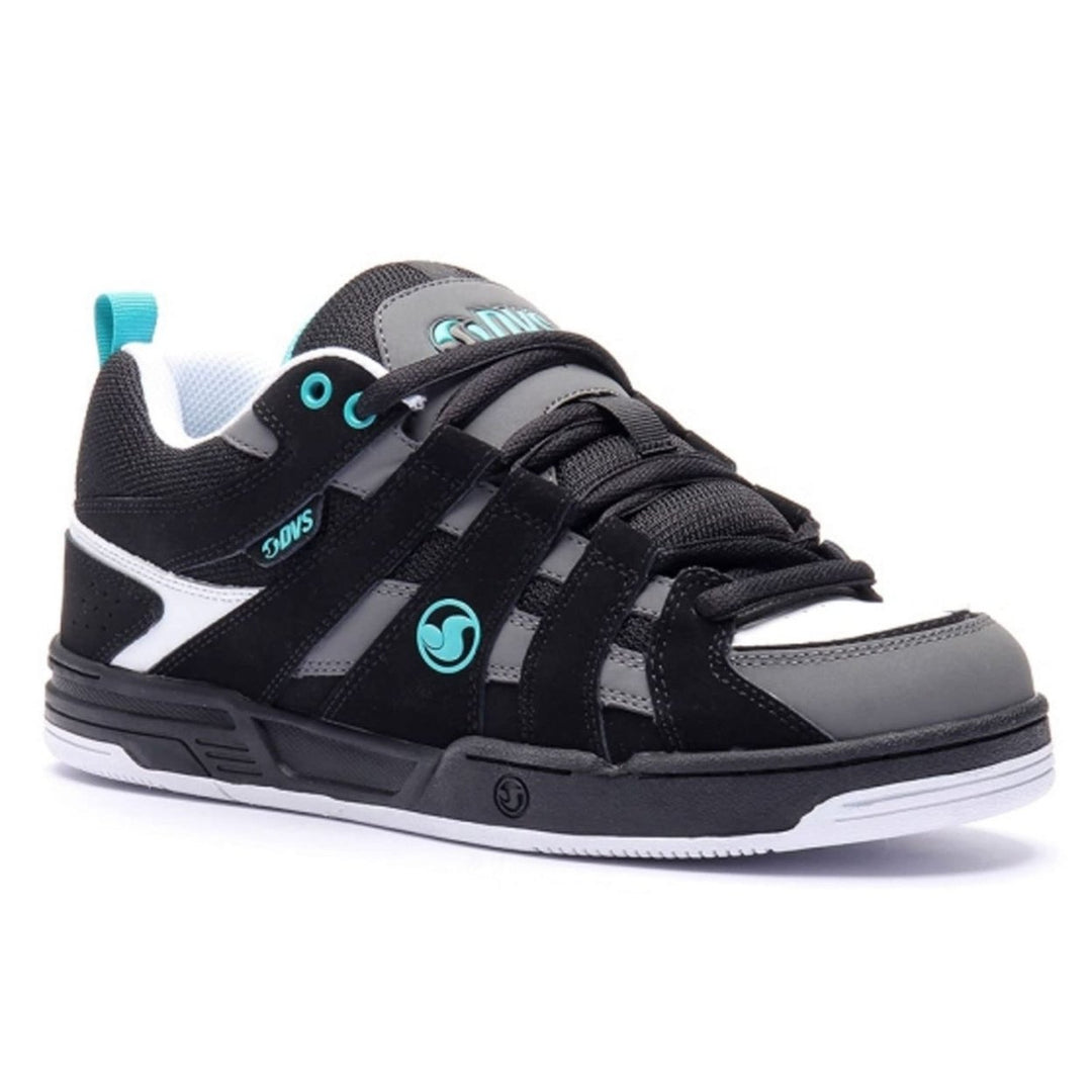 DVS Mens Primo Skate Shoe Black Charcoal Turquoise Size Availability Image 1