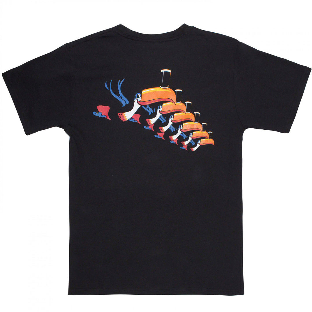 Guinness Toucan Flock Flight Front and Back Print T-Shirt Image 3