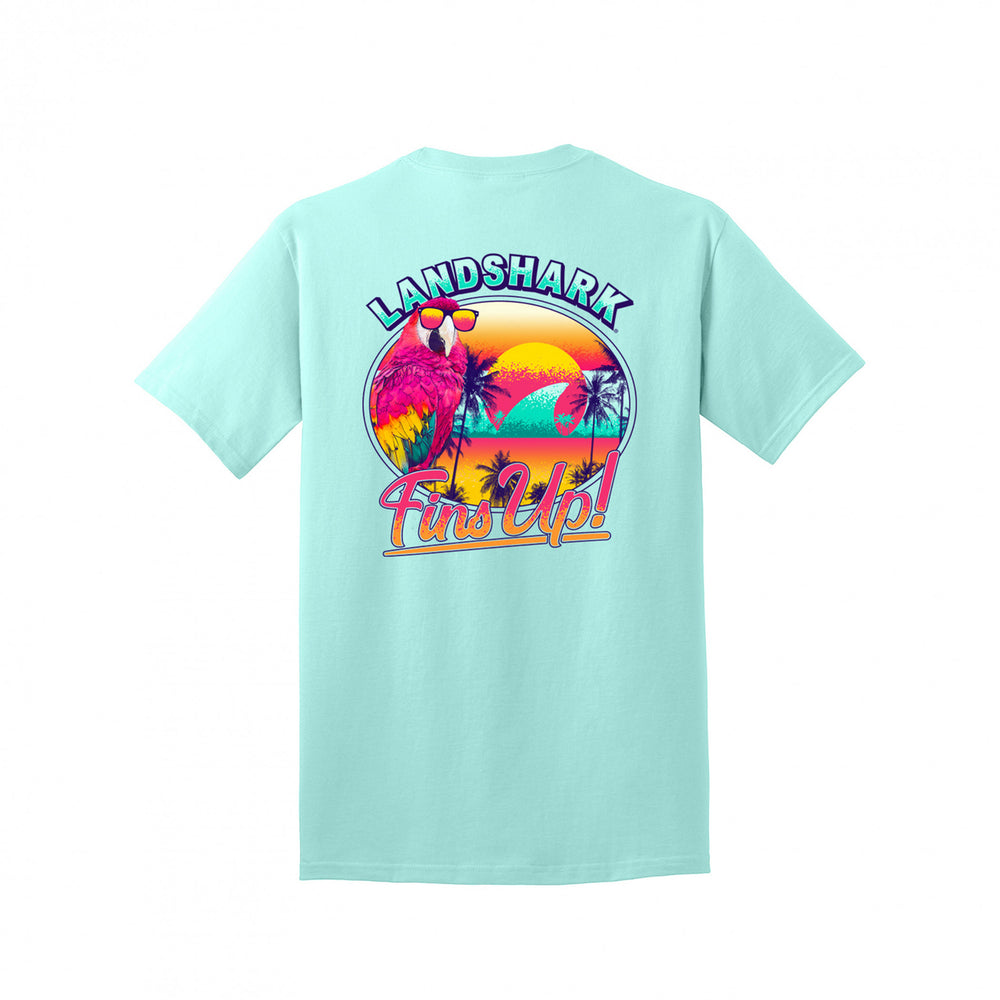 Margaritaville Landshark Parrot Fins Up! Front Back T-Shirt Image 2