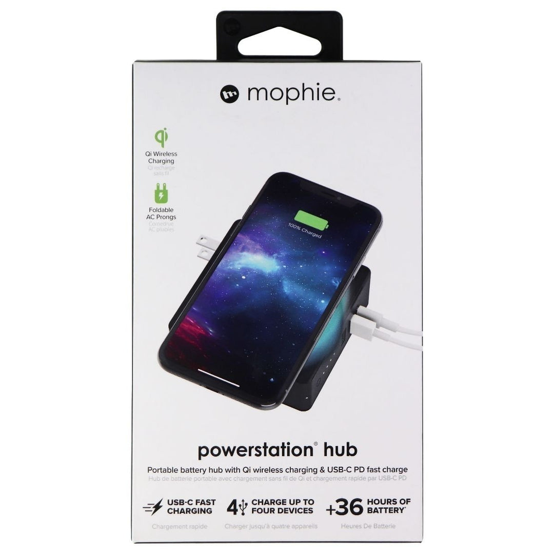 Mophie Powerstation Hub - Portable Battery hub with Wireless Qi - Black Image 1