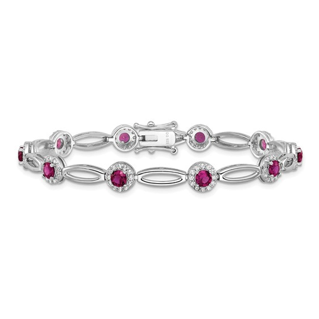 Ruby Bracelet in Sterling Silver with Synthetic Cubic Zirconia (CZ)s Image 1