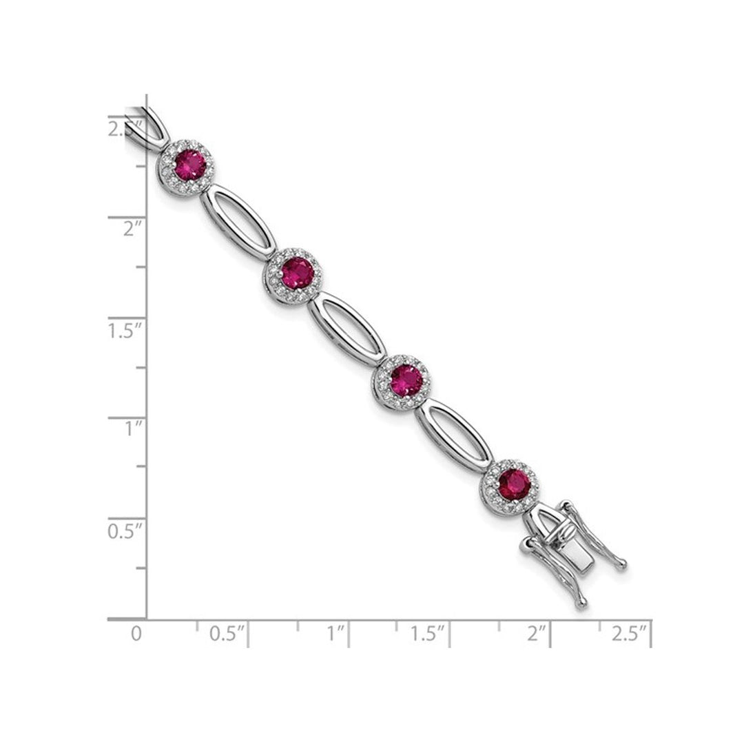 Ruby Bracelet in Sterling Silver with Synthetic Cubic Zirconia (CZ)s Image 4