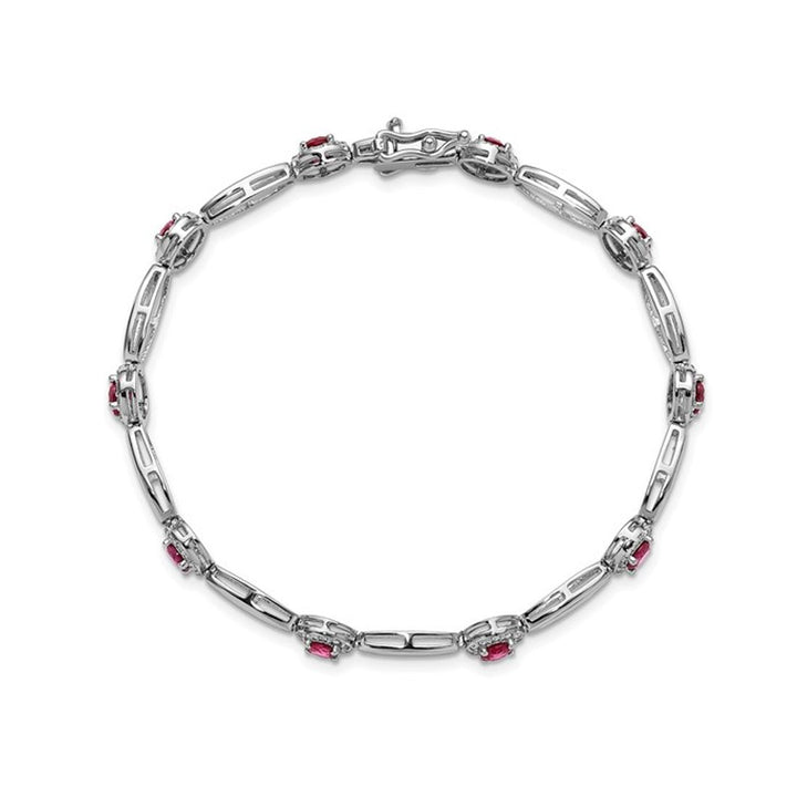 Ruby Bracelet in Sterling Silver with Synthetic Cubic Zirconia (CZ)s Image 4