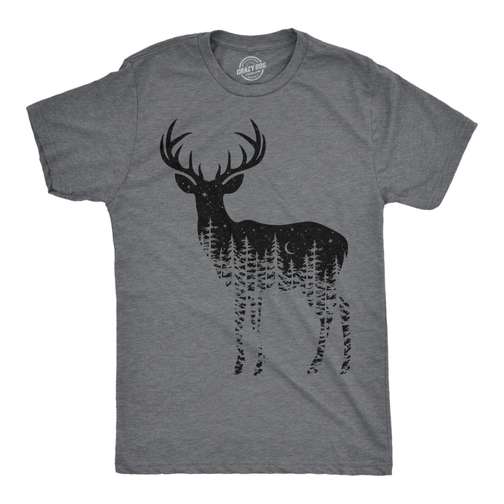 Mens Funny T Shirts Deer Silhouette Awesome Nature Graphic Novelty Tee For Men Image 1