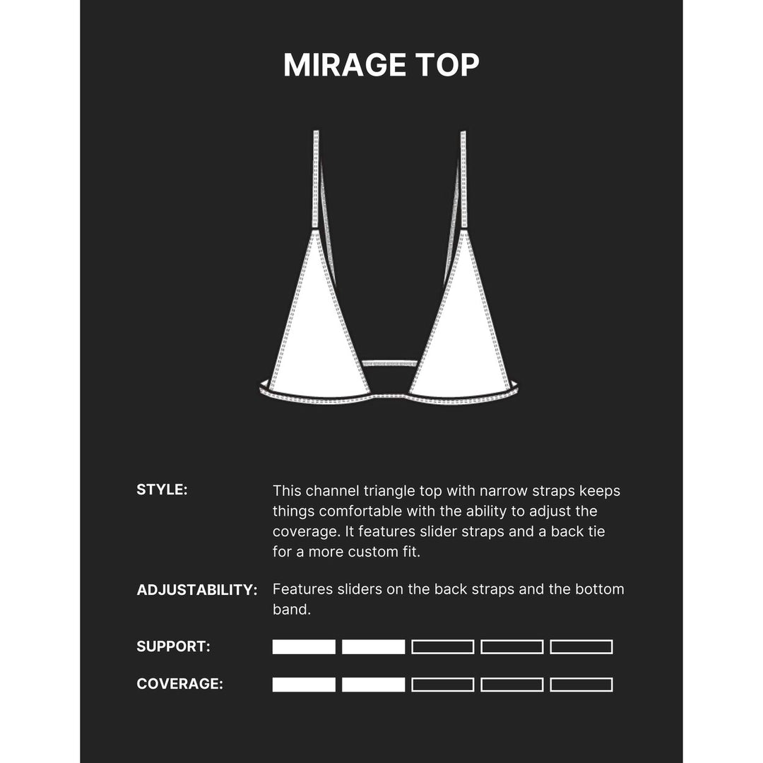 Mirage Bikini Top Chrome Silver Wider Triangles Adjustable Straps Size Small Image 4