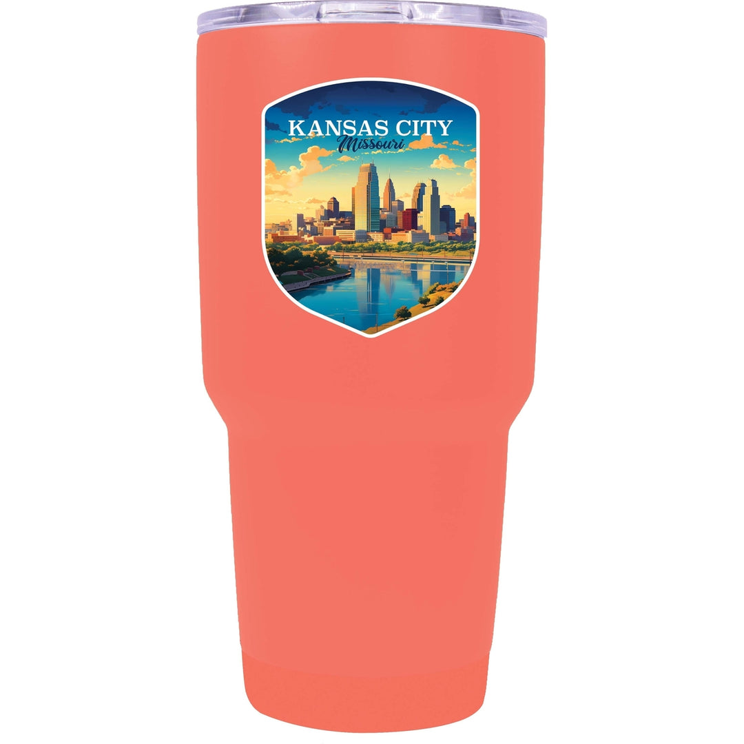 Kansas City Missouri Design A Souvenir 24 oz Insulated Tumbler STAINLESS STEEL Image 4