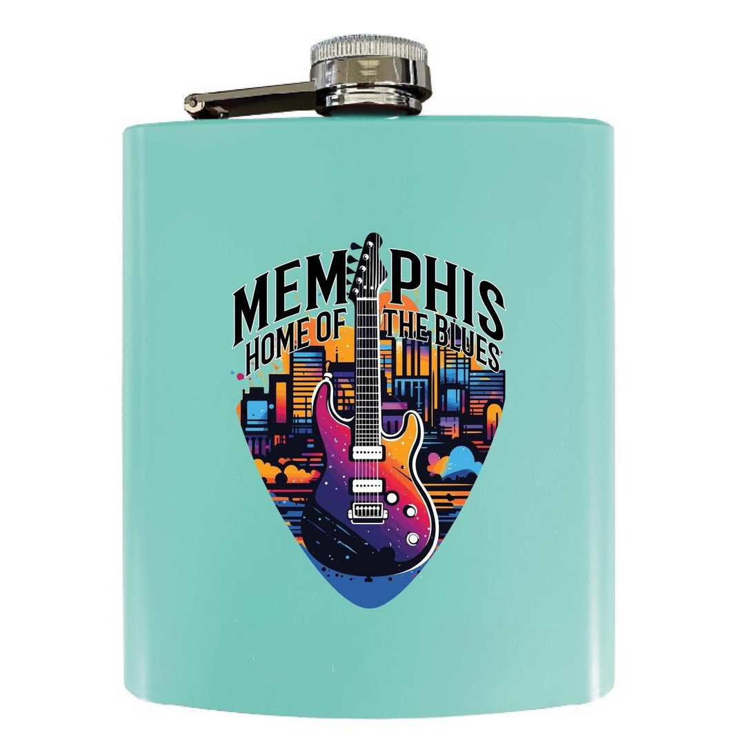 Memphis Tennessee Design B Souvenir 7 oz Steel Flask Matte Finish Image 1