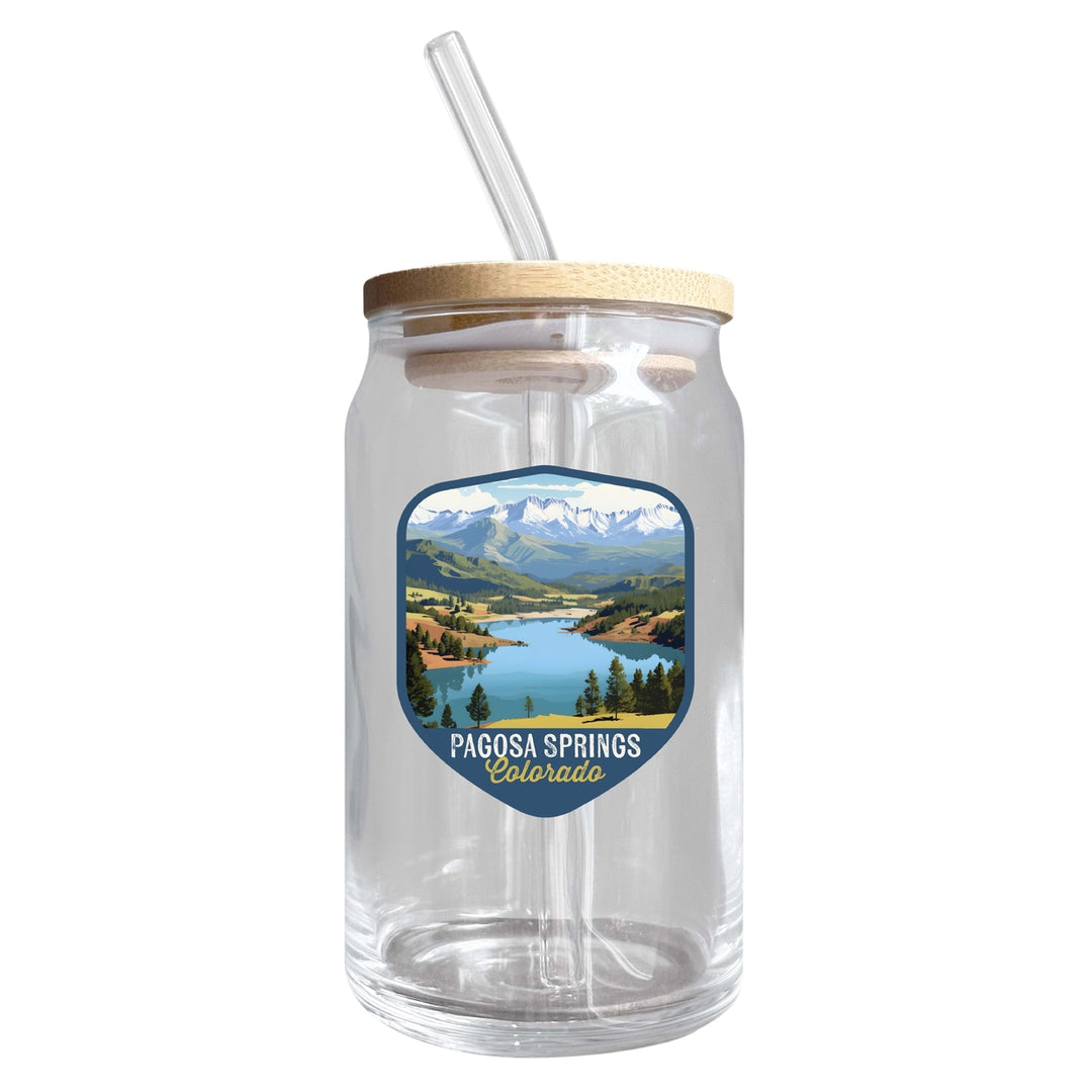 Pagosa Springs Colorado Design B Souvenir 12 oz Beer Can Glass Image 1