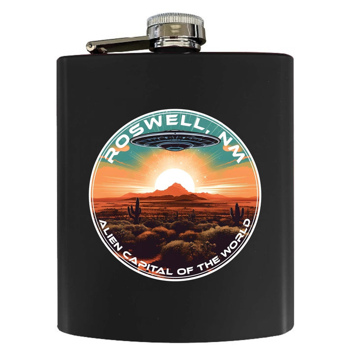 Roswell Mexico Design A Souvenir 7 oz Steel Flask Matte Finish Image 1