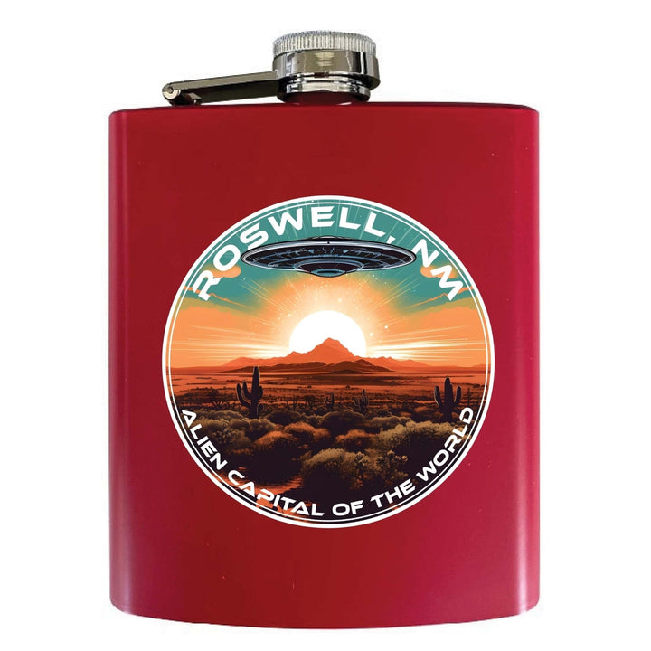 Roswell Mexico Design A Souvenir 7 oz Steel Flask Matte Finish Image 3