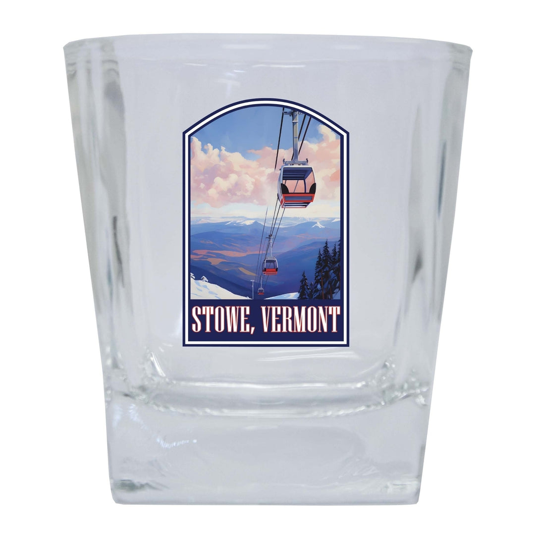 Stowe Mountain Vermont Design B Souvenir 10 oz Whiskey Glass Rocks Glass Image 1