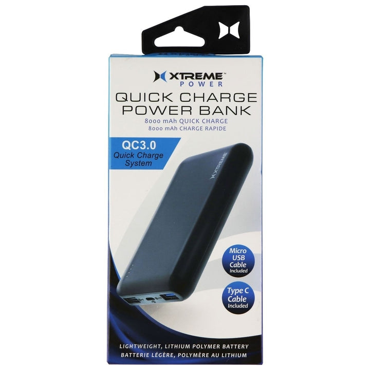 Xtreme Power 8000mAh Quick Charge Dual USB Power Bank - Black Image 4