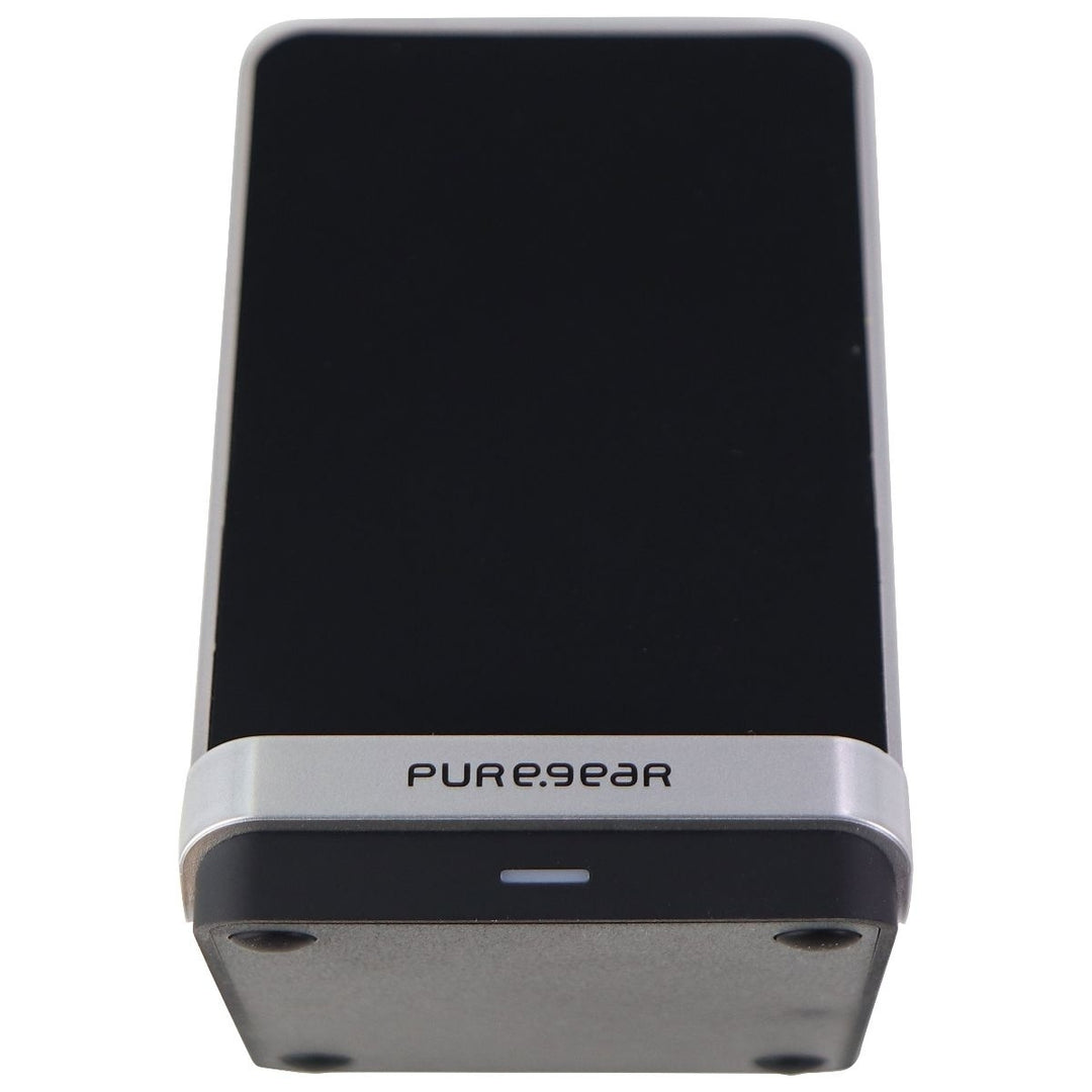 PureGear 15-Watt Fast Wireless Charging Stand for Qi Smartphones - Black/Silver Image 2