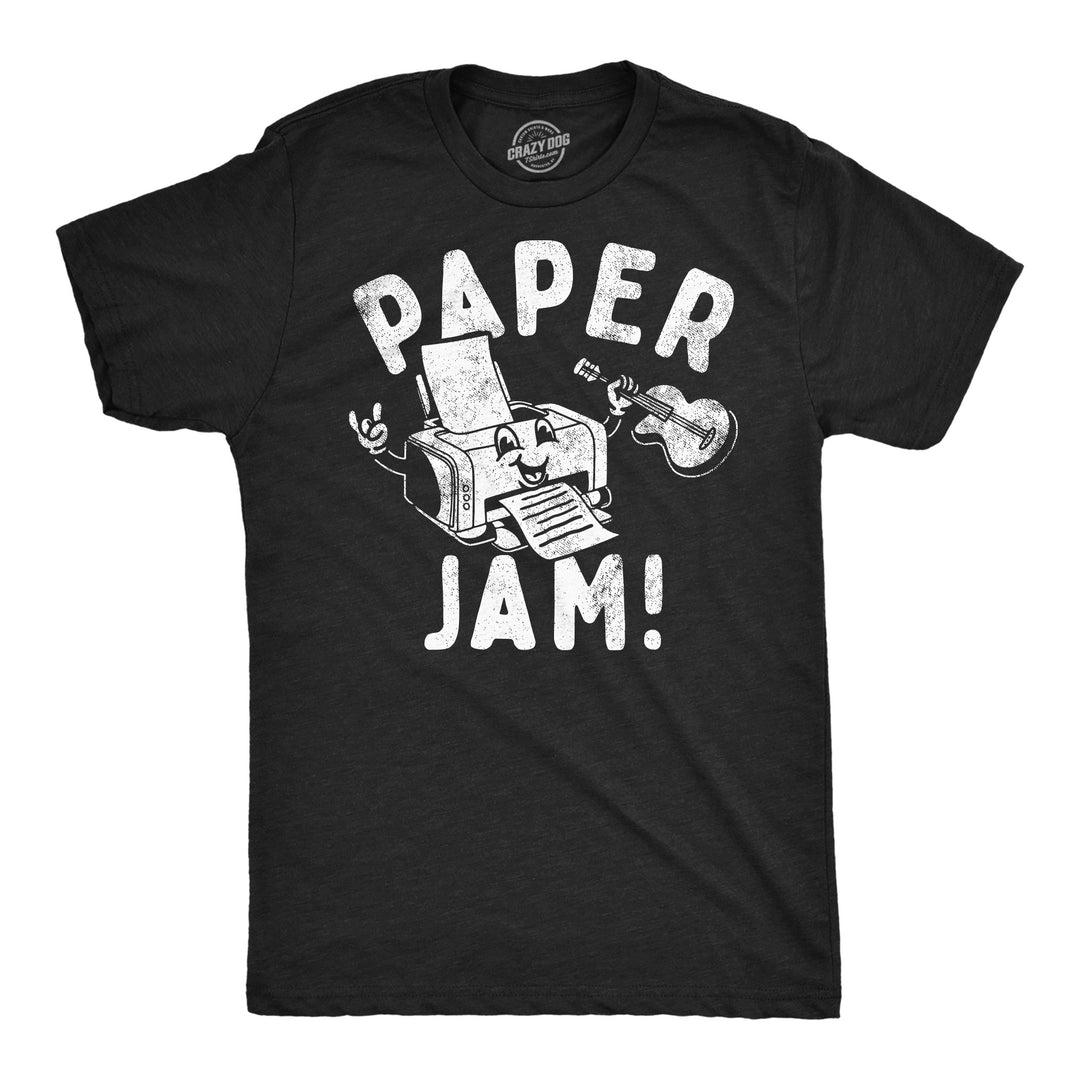 Mens Funny T Shirts Paper Jam Sarcastic Printer Graphic Novelty Tee For Men Image 1