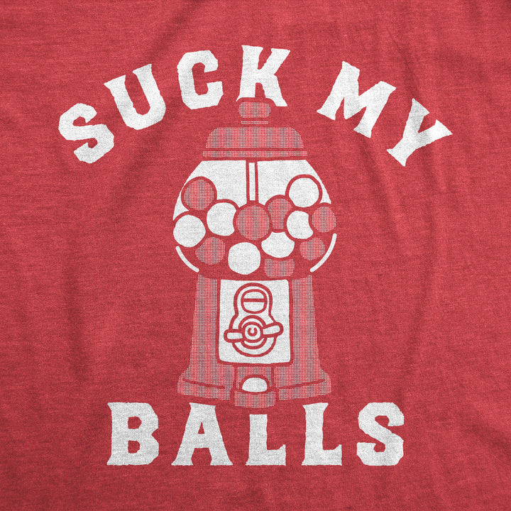 Mens Funny T Shirts Suck My Balls Sarcastic Gumball Candy Graphic Tee For Men Image 2